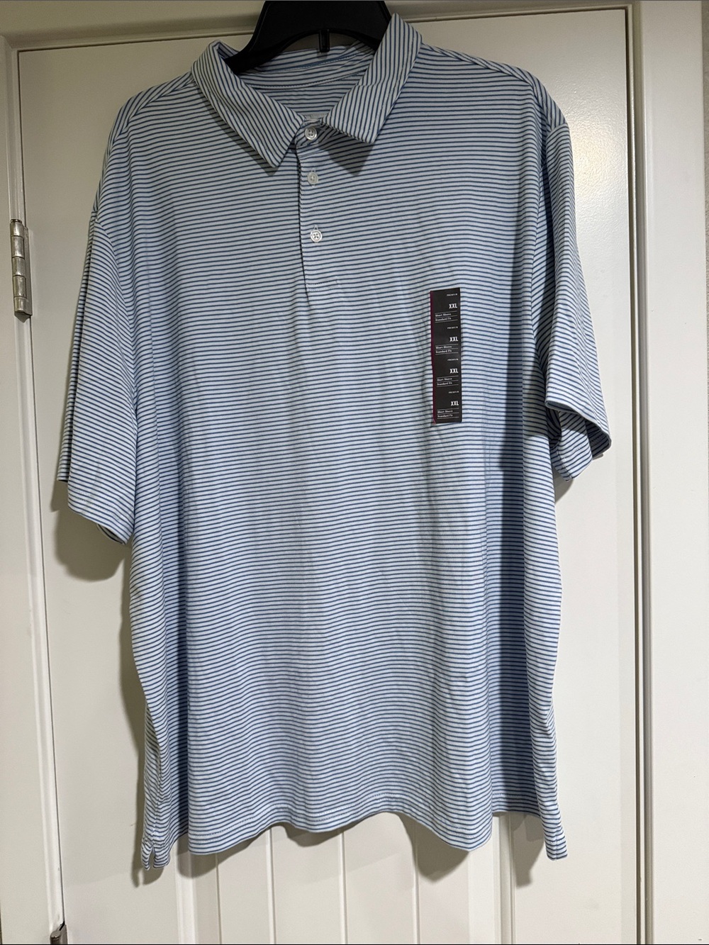 Light Blue Striped Polo Shirt - Men's Casual Shirt